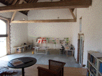 Unfinished main room of Les Coqulicots, by James S. Rossant of James Rossant Architects