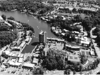 part of an aerial view of Lake Ann Village, Reston by James Rossant, Conklin + Rossant