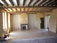 Unfinished main room of Les Coqulicots, by James S. Rossant of James Rossant Architects