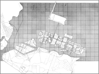 part of grid plan for Island City, Lagos, Nigeria, by James S. Rossant, Conklin + Rossant