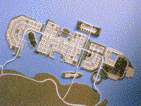 part of overhead view of Island City, Lagos, Nigeria, by James S. Rossant, Conklin + Rossant