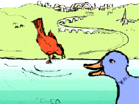 image from The Little Blue Duck, by James S. Rossant