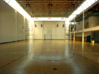 interior of Uskudar American Academy gym by James S. Rossant, James Rossant Architects